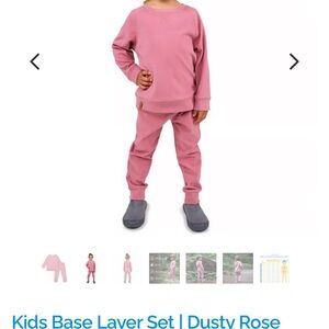 Jan & Jul 2T Kids Base Layer Set | Dusty Rose